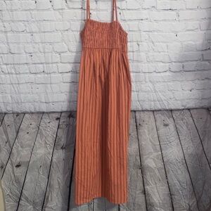 A new Day Women's Orange Striped spaghetti strap maxi dress